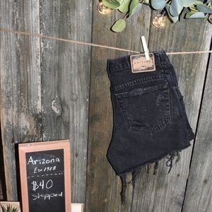Black Arizona women’s hand distressed Jean shorts